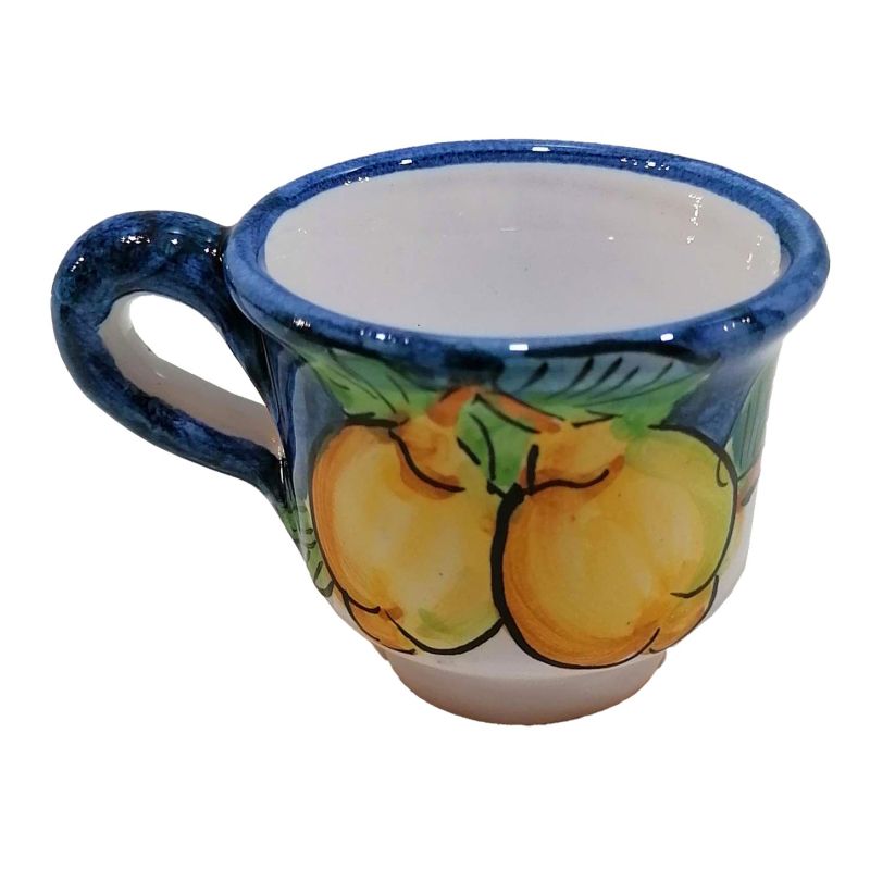 Vassoio con 6 tazzine. Linea Limoni. Ceramica...