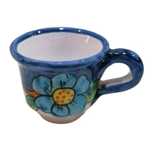 Bandeja con 6 tazas. Línea Limones. Cerámica de Vietri. Pintada a mano.