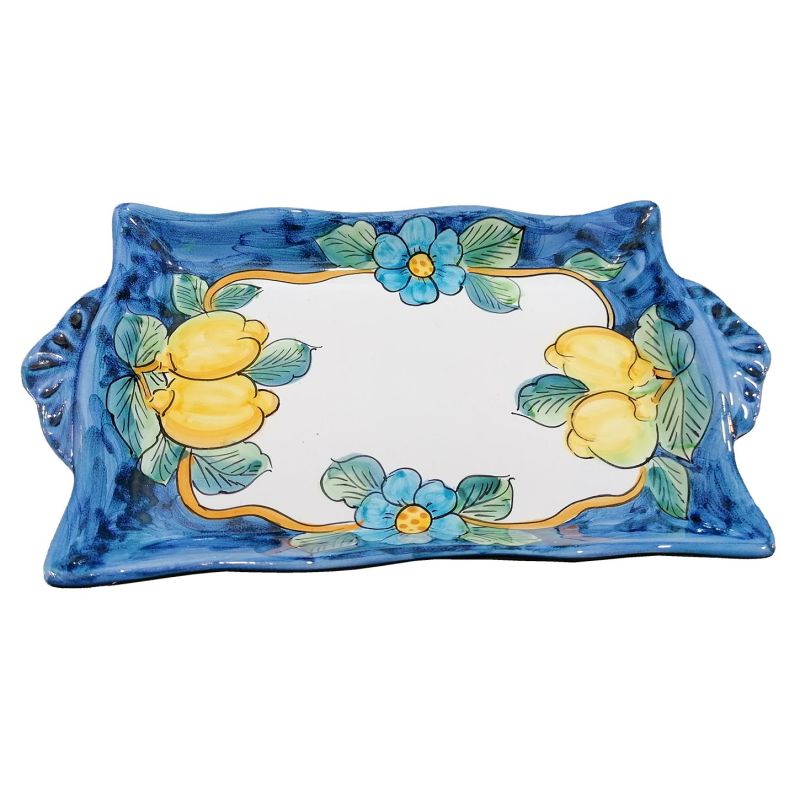 Vassoio con 6 tazzine. Linea Limoni. Ceramica...