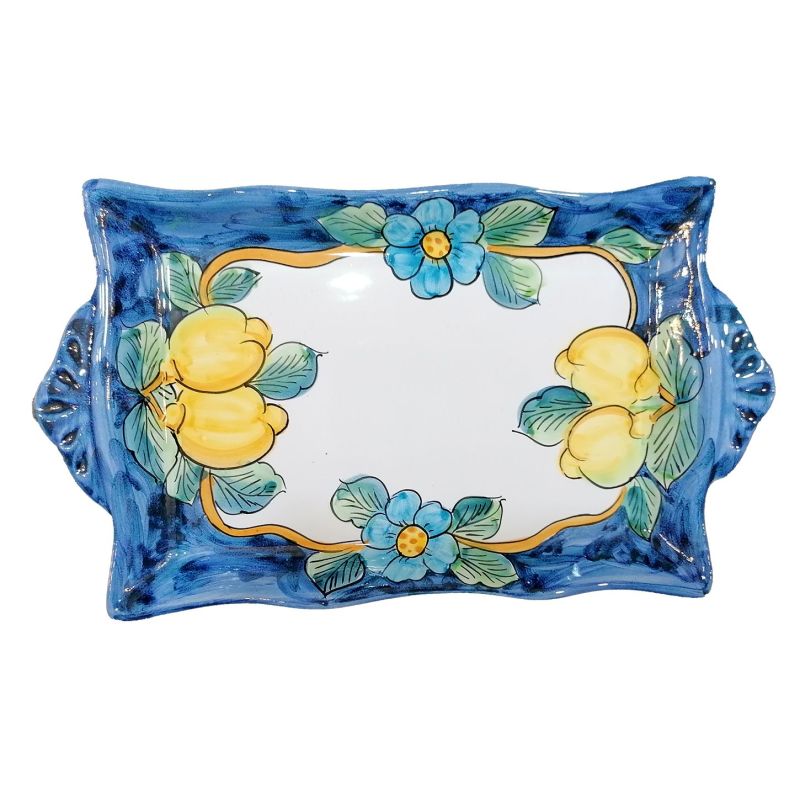 Vassoio con 6 tazzine. Linea Limoni. Ceramica...