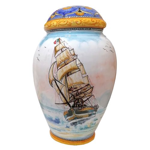 Lamp Personalized line Amerigo Vespucci. handpainted Vietri ceramic