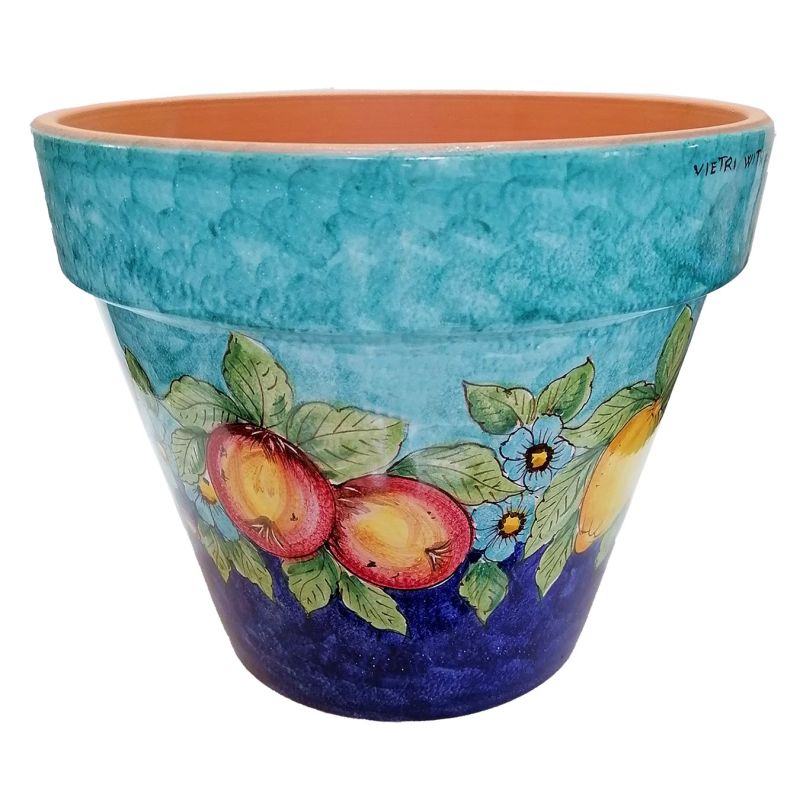 Conical pot for plants Copper green blue lemons...