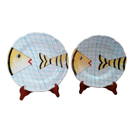 Plate. Marine Line. Vietri Ceramics. Hand-painted. Dinner Plate and Soup Plate.