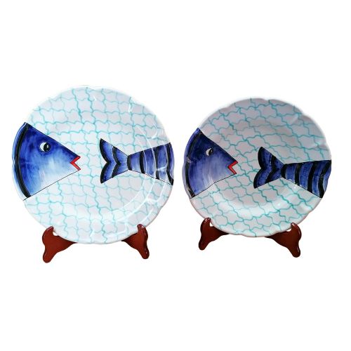 Dish, plate Sea line. Vietri Ceramics dinner and Soup Plate