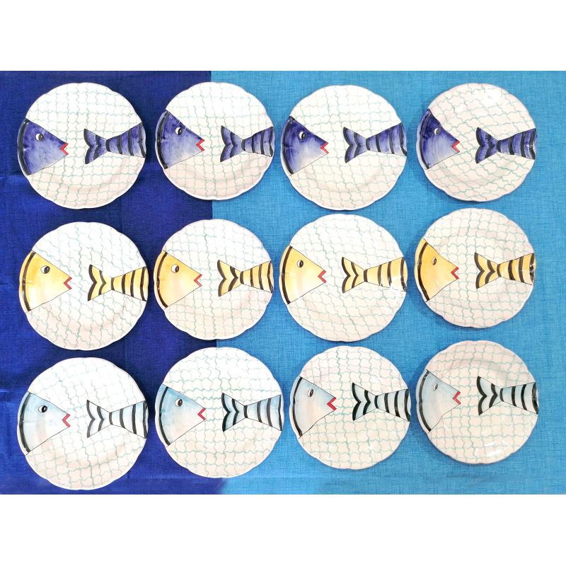 Dish, plate Sea line. Vietri Ceramics dinner...