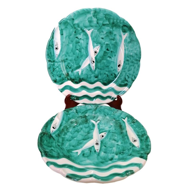 Placa de línea de sardinas. Cerámica Vietri -...