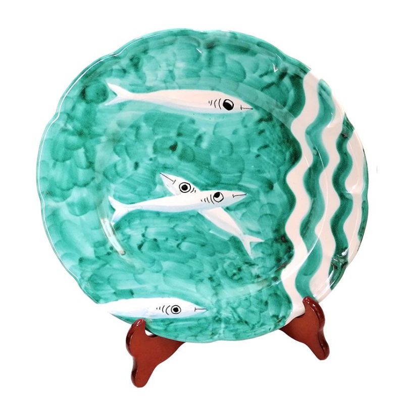 Plate dish Sardine line. Vietri ceramic - base,...