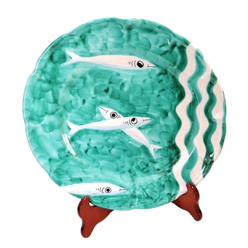 Plate dish Sardine line. Vietri ceramic - base, top, fruit/cake or underplate available