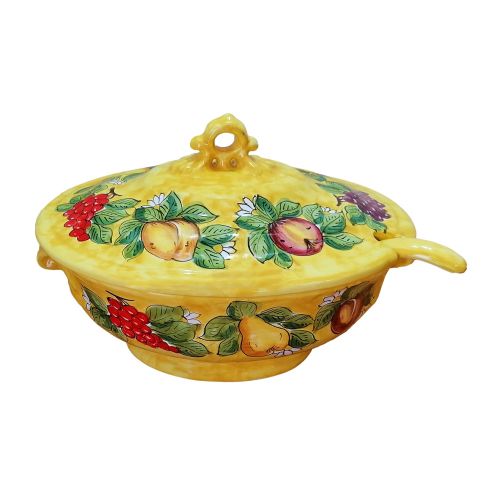 Soupière avec Louche. Collection Fruits. Céramique de...