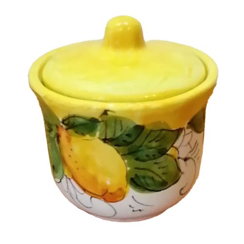 Zuccheriera linea Fruttina. Ceramica di Vietri dipinta a mano.