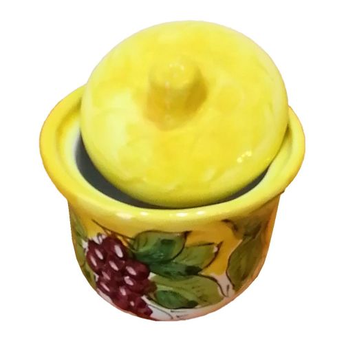 Zuccheriera linea Fruttina. Ceramica di Vietri dipinta a mano.