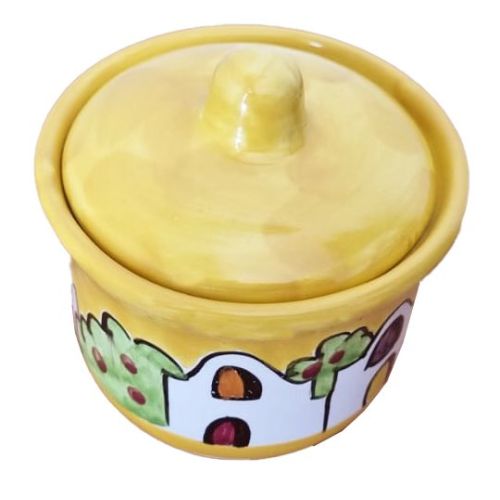 Zuccheriera linea Casette. Ceramica di Vietri dipinta a mano.