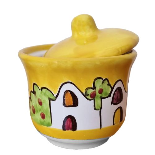 Zuccheriera linea Casette. Ceramica di Vietri dipinta a mano.