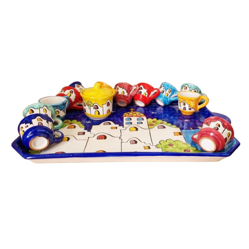 Vassoio con 12 tazzine e zuccheriera. Linea...