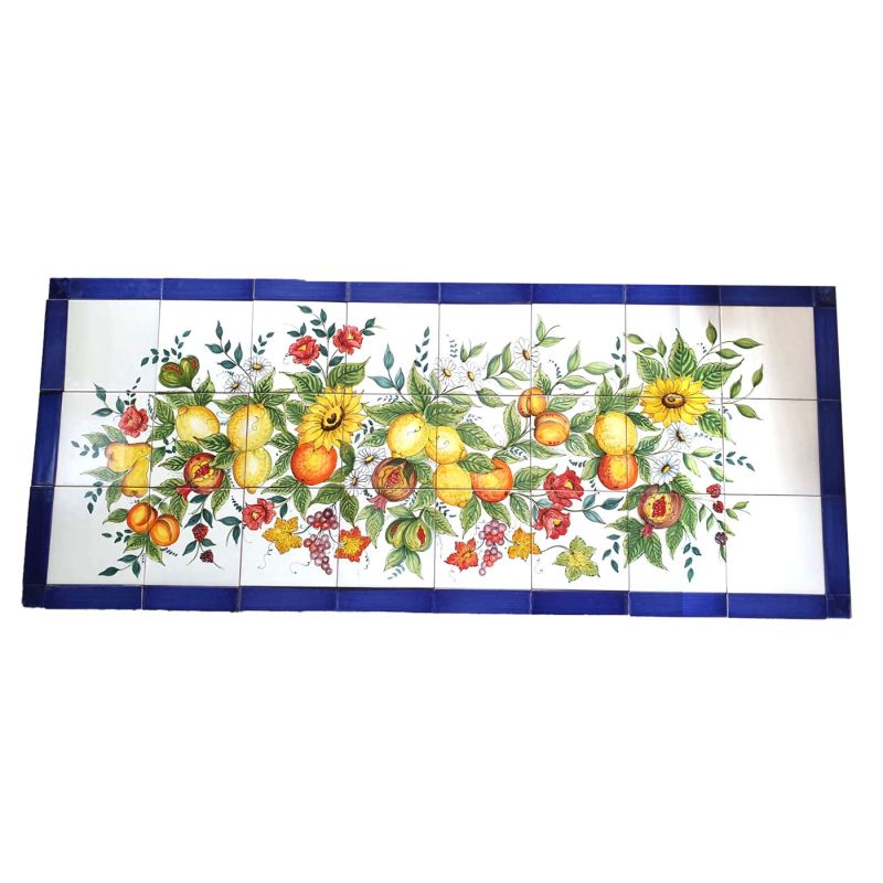 Wall Panel Fruit line Vietri Ceramic handmade.
