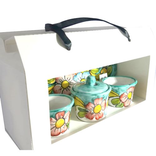 El azúcar favorece con tazas de ramina verde. Cerámica... 2