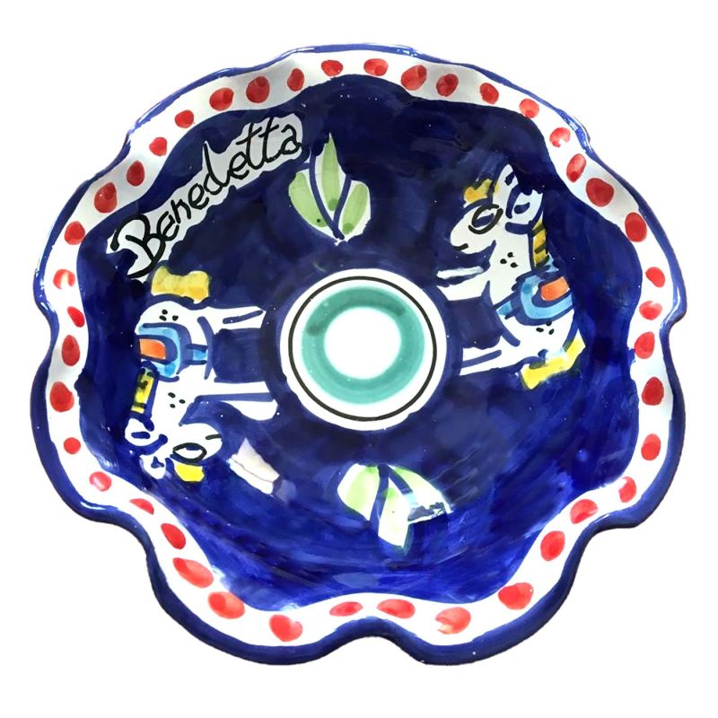 Coppa smerlata. Linea Animaletti. Ceramica di...