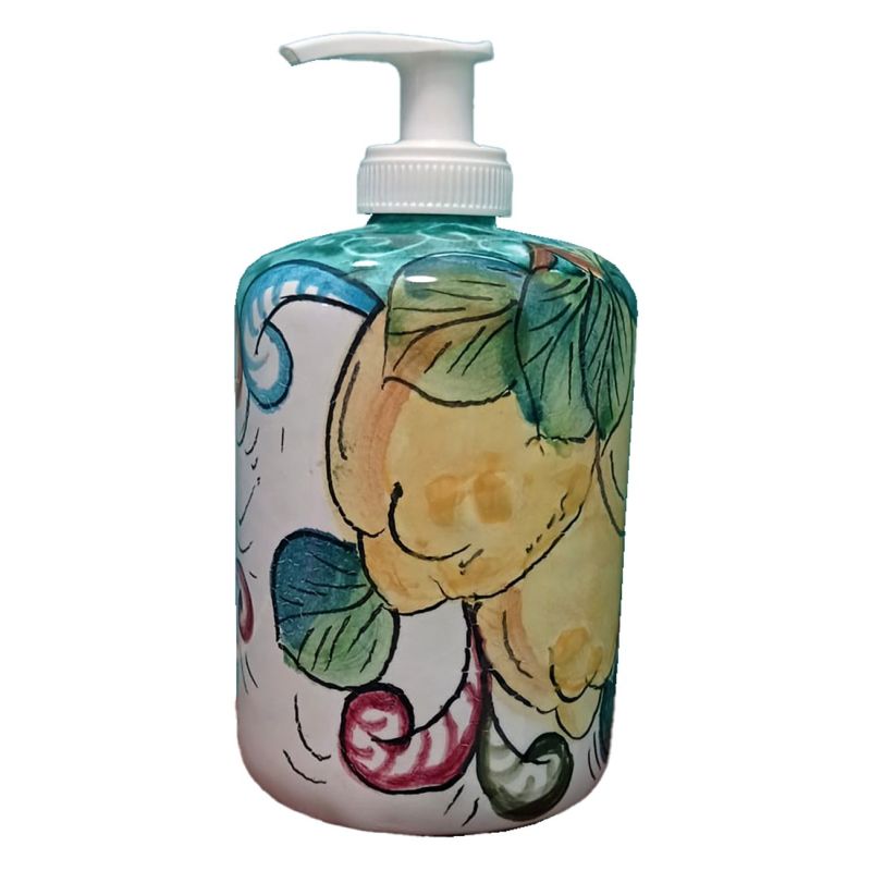 Soap dispenser. Lemons and baroque line. Vietri...