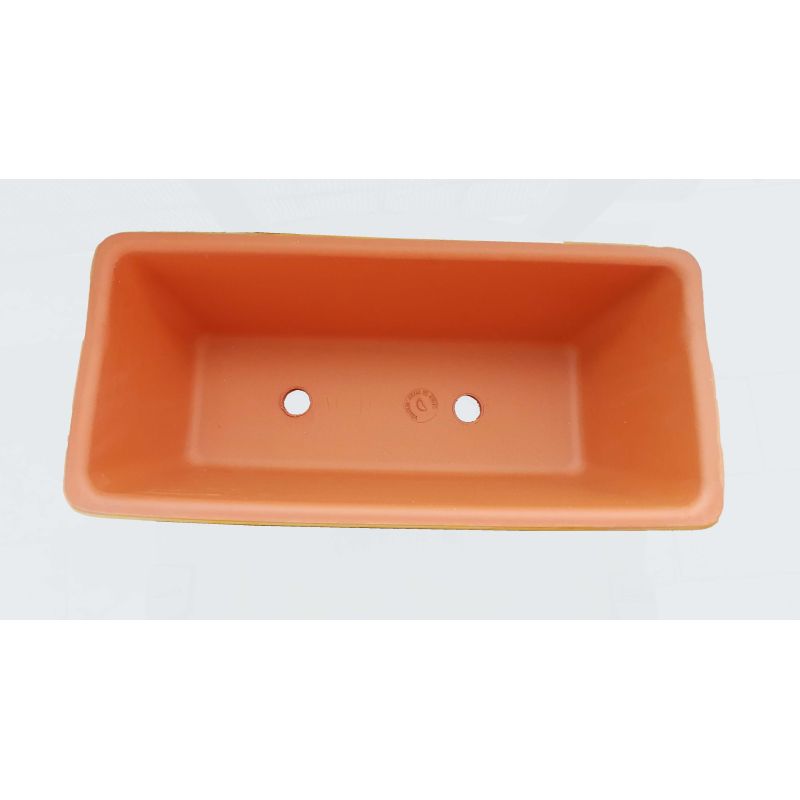 Rectangular Planter. Blue Base with Flowers and...