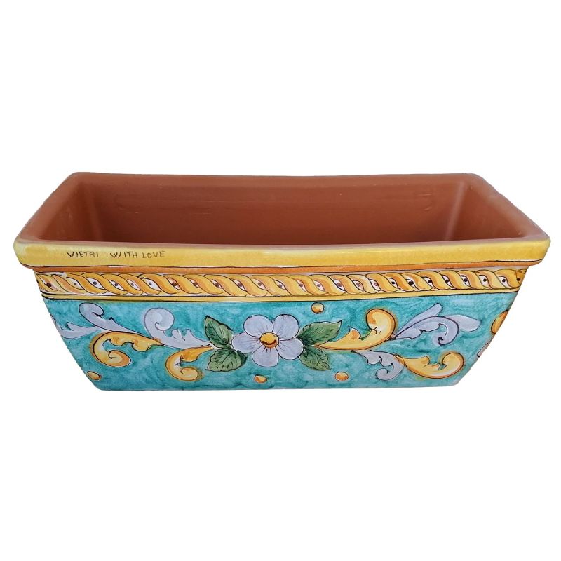 Rectangular Planter. Green Ramina Base with...