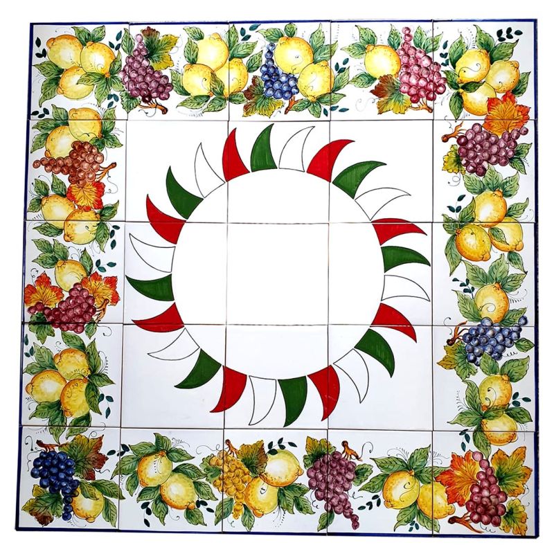 Wall Panel Fruit line Vietri Ceramic handmade.