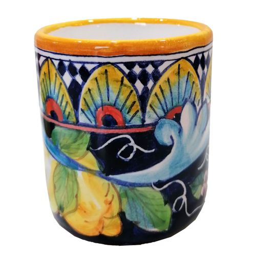 MUG-Tasse Geometrische Linie. Vietri-Keramik. Handbemalt.