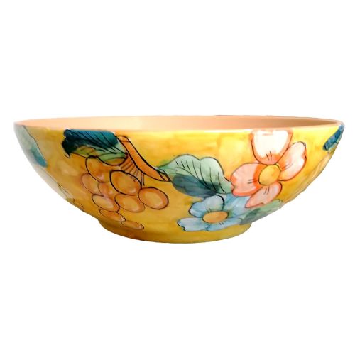 Vase bowl for plants flowers and Lemons. handpainted Vietri ceramic