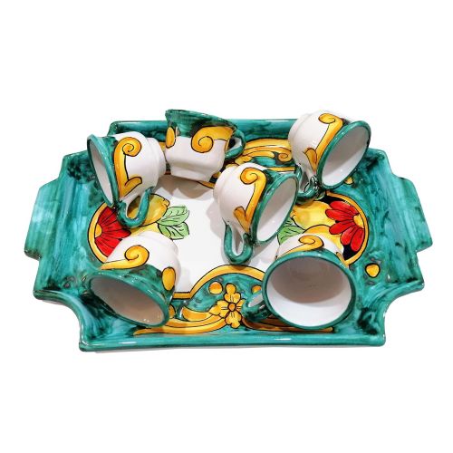 Set of coffe cups with tray Double Decor Line.... 2
