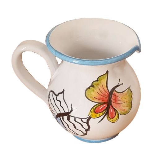 Carafe Bombée. Ligne Papillons. Céramique de Vietri. Peinte à la main.