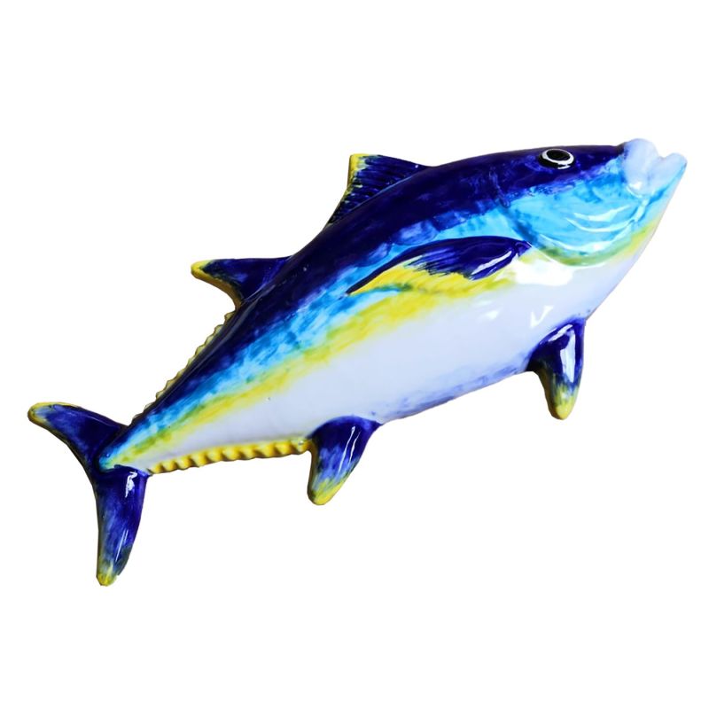 Pesce da parete Tonno. Ceramica di vietri dipinta a mano.