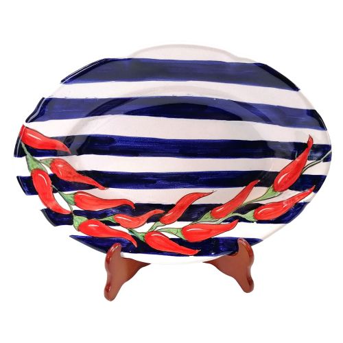 Piatto vassoio ovale smerlato. Piatto da portata. Linea...