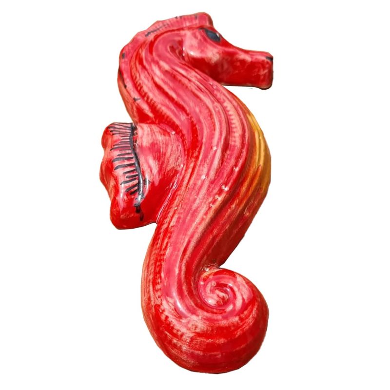 seahorse wall mount handpainted Vietri ceramic