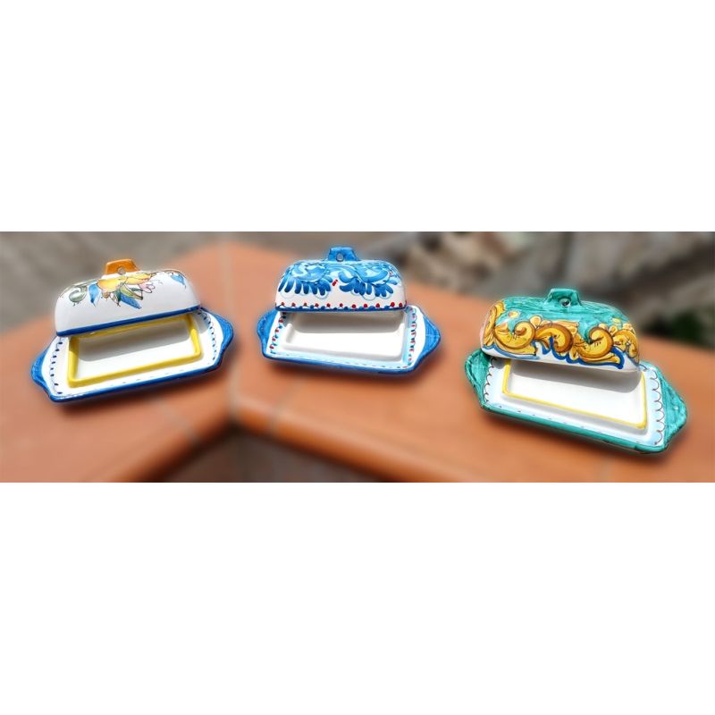 Butter/Cheese Tray Baroque Line. Hand-painted...