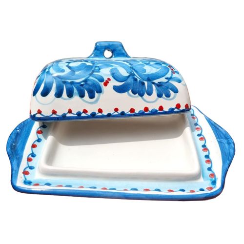 Vassoio burro/Formaggi Linea Barocco. Ceramica di Vietri dipinta a mano.