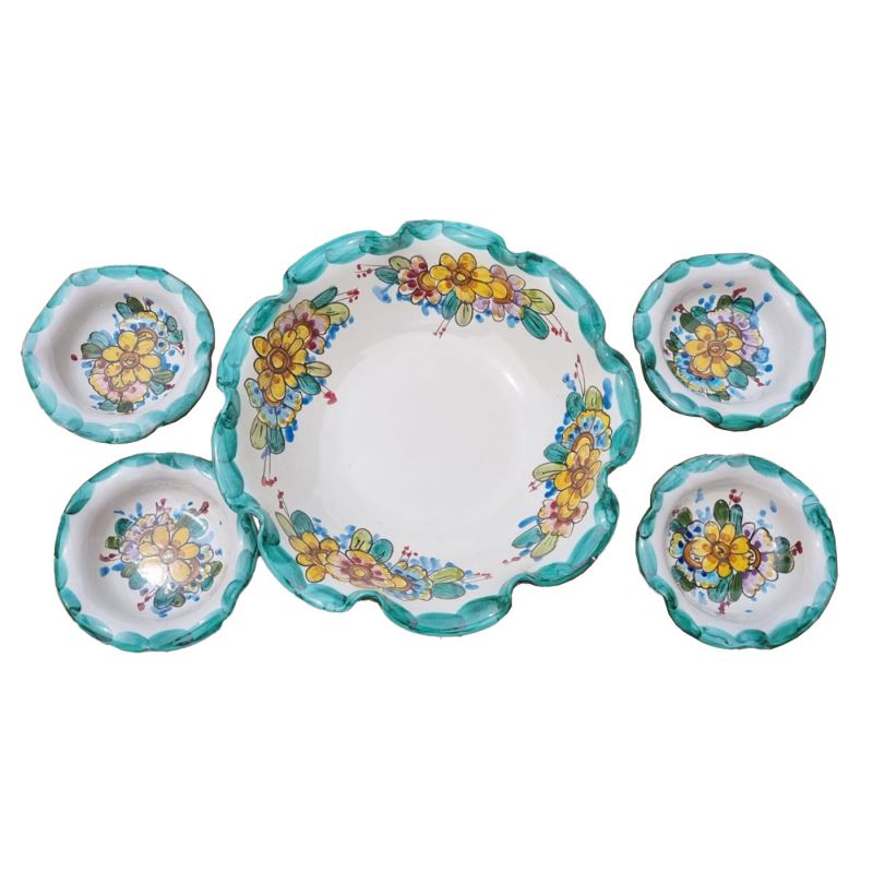 Dessert Set Flowers line. For six handpainted...