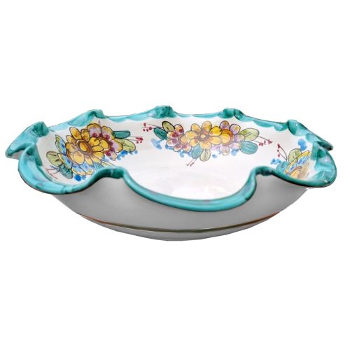 Dessert Set Flowers line. For six handpainted Vietri ceramic