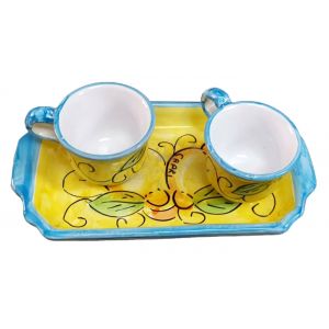 Set of coffe cups with tray...