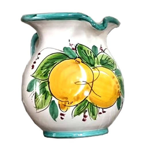 Carafe Bombée. Ligne Citrons. Céramique de Vietri. Peinte à la main.