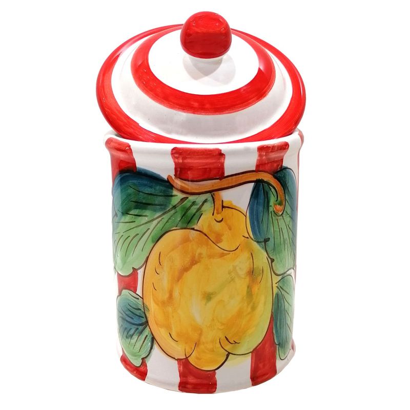 Jar Stripes line with lemons. handpainted...