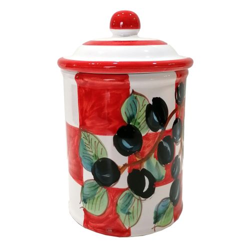 Pot Personnalisable. Motif Olives. Céramique de Vietri. Peint à la Main.