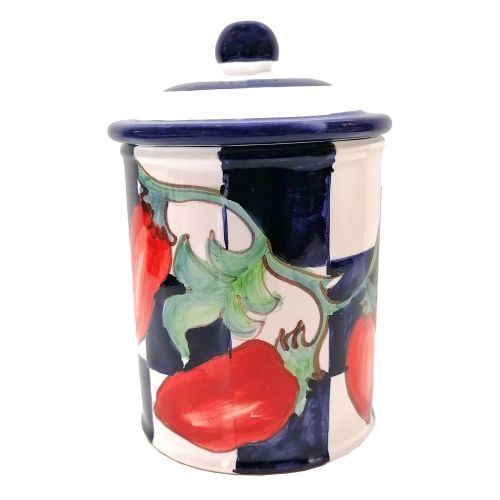 Customizable Jar. Tomato Pattern. Vietri Ceramic. Hand-Painted.