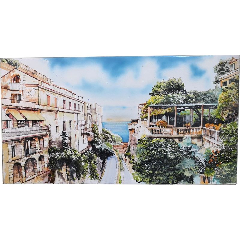 Pannello murale -Panorama- in ceramica vietrese...