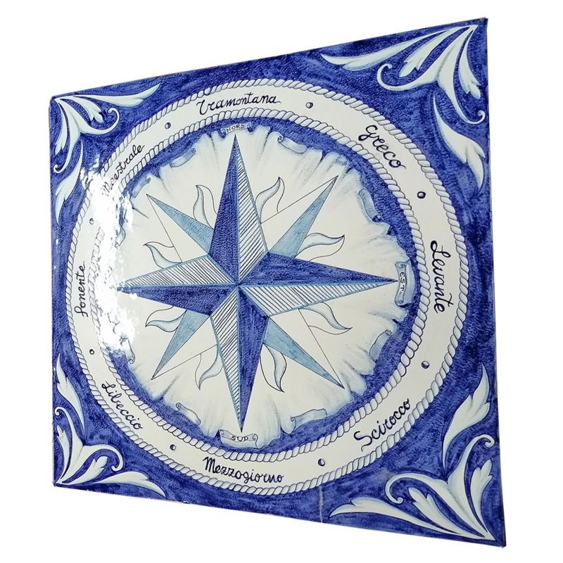 Panneau mural - Rose des Vents - en céramique...