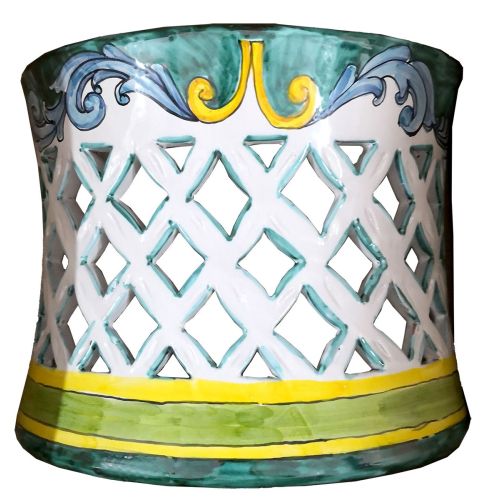 Ventola Applique in ceramica vietrese dipinta a mano.