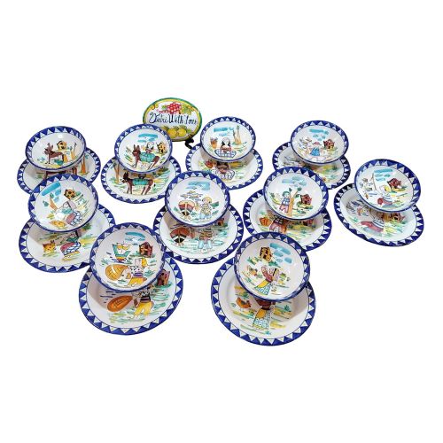 Plate. Vintage Line. Country Life, Campagna. Vietri Ceramics. Hand-painted.