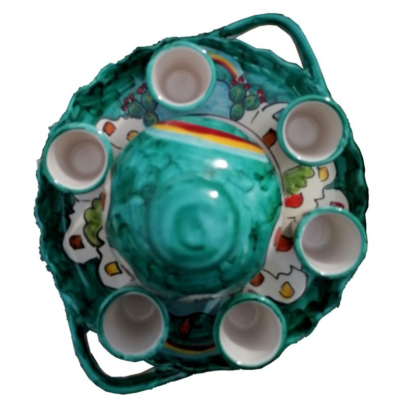 Set limoncello. Bouteille, plateau, 6 verres....