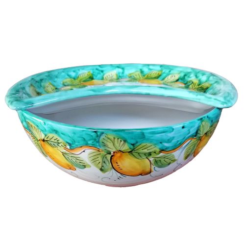 Mozzarella Cheese Pot Lemons line - handpainted Vietri ceramic