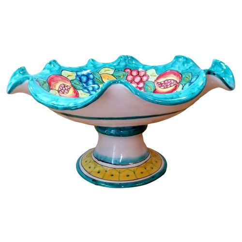 Scalloped Centerpiece / Pedestal Bowl – Fruit Design....