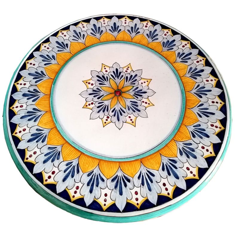 Table en pierre de lave céramisée. Baroque et...