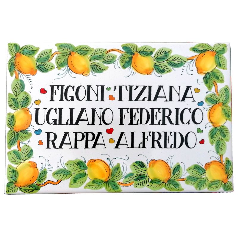 Customizable rectangular plaque. Lemon line....